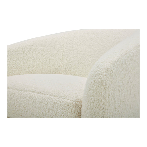 Oscy Swivel Chair in Faux Shearling White