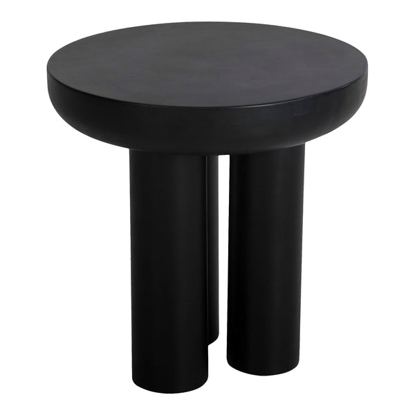 Rocca Side Table in Black Concrete and Iron Frame