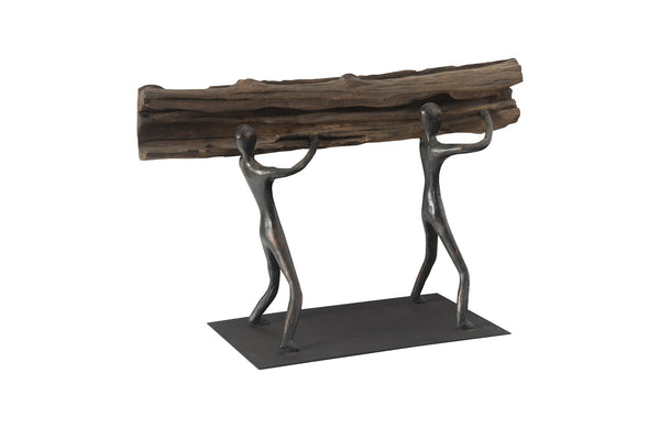 Atlas Tabletop Sculpture, Log Lift, With Base