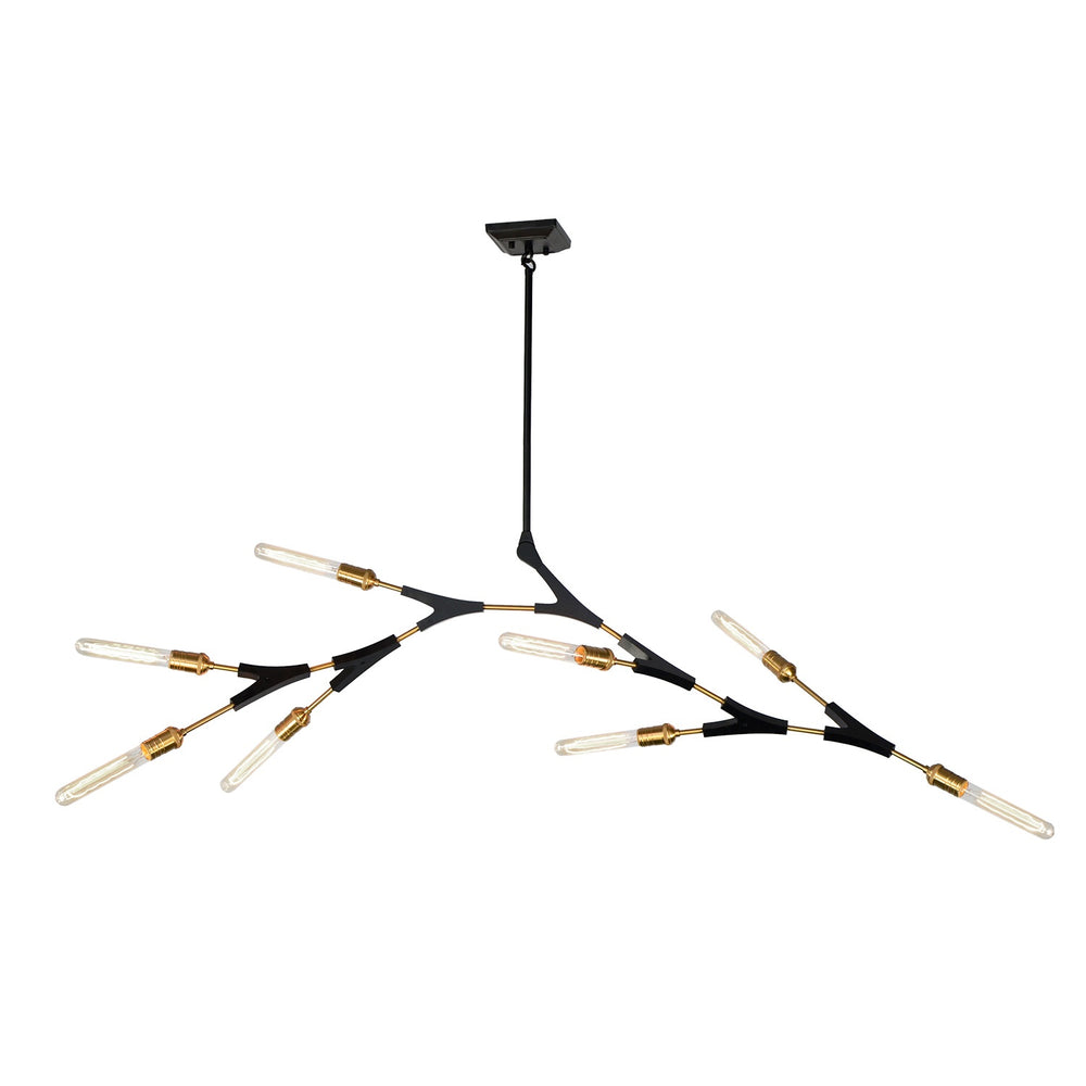 Filiali AC11538 Chandelier in Black & Harvest Brass