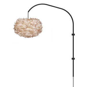 Eos Medium 1-Light Wall Lamp in Light Brown with Black Wall Hanger
