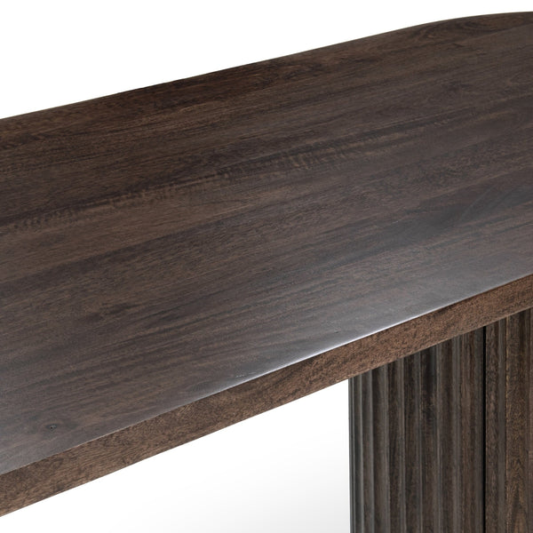 Redford Solid Wood Desk with Storage - Kona Brown
