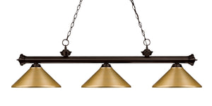 Riviera 3 Light Billiard Light in Bronze Finish