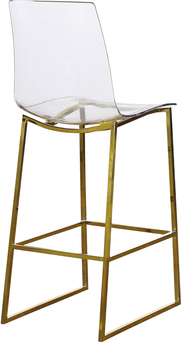 Winston Stool In Gold Metal/Lucite Polycarbonate
