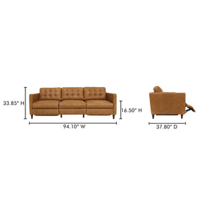 Moe's Bridgers Power Recliner Sofa Tan Leather