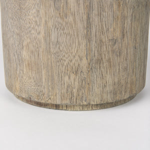 Knox Short Gray-Wash Wood Decorative Object