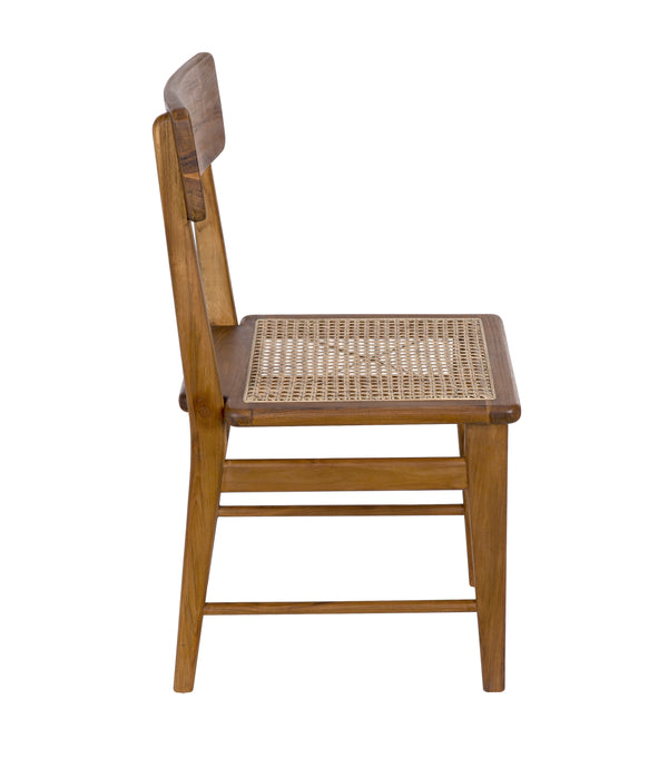 Comet Teak and Caning Chair with Clear Coat Gloss Finish