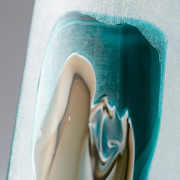 Wide Ferdinand Vase in Green and White