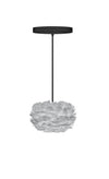 Eos Micro Hardwired Pendant in Grey with Black Cord