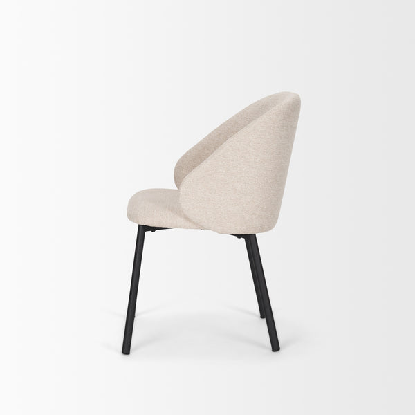 Shannon Dining Chair w/ Oatmeal Fabric & Matte Black Metal