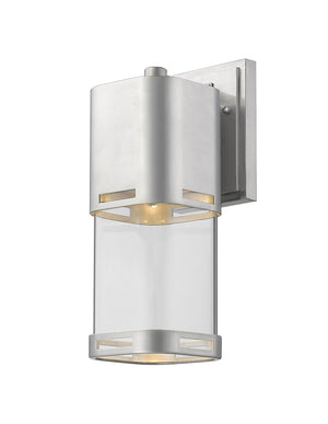 Lestat 1 Light Outdoor Wall Light in Brushed Aluminum Finish