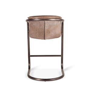 Portofino Distressed Jet Brown Leather Counter Chair