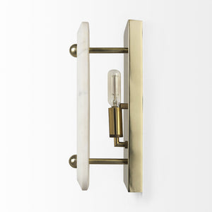 Stein 5L x 6W Gold W/ White Marble Shade Wall Sconce