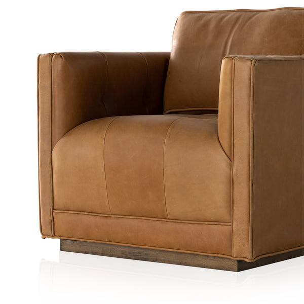 Kiera Swivel Chair In Palermo Cognac