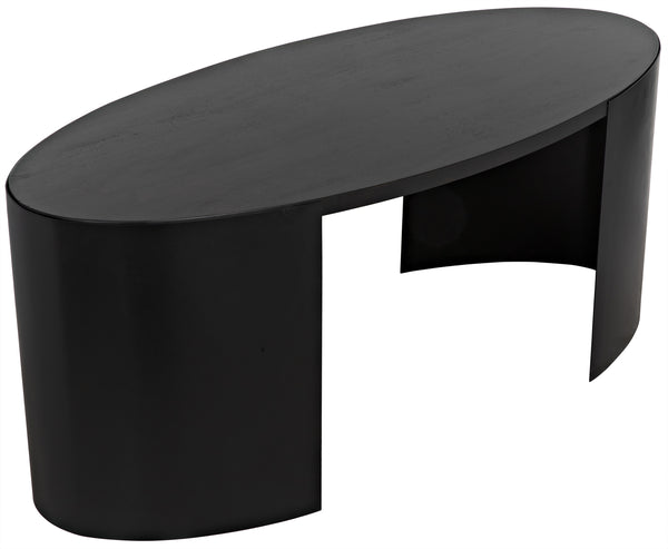 Marigold Desk, Ebony Walnut with Black Steel