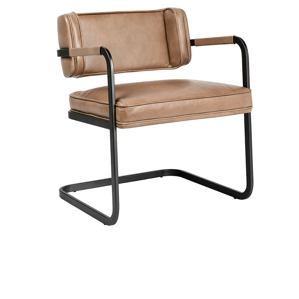 Fonda Leather Dining Chair in Adobe Tan