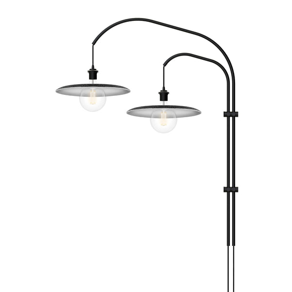 Shade 2-Light Wall Lamp with LED Bulbs with Black Wall Hanger
