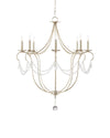 Crystal Lights Silver Large Chandelier In Silver Leaf