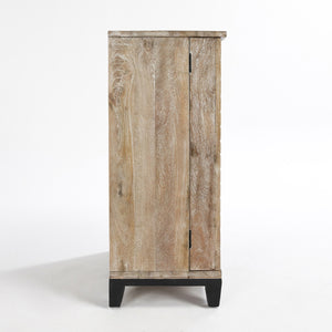 Vivienne Solid Wood Bar Cabinet - Distressed Taupe