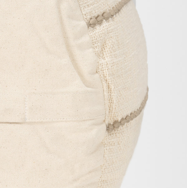 Sachi Beige w/ Stitching Pouf