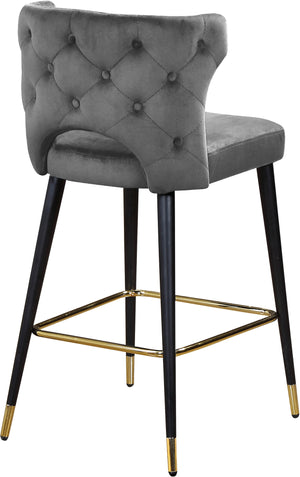 Allan Stool In Grey Velvet