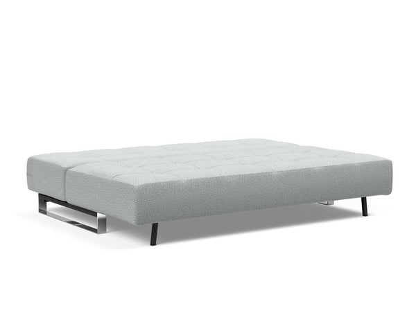 SUPREMAX D.E.L. SLEEPER SOFA in MELANGE LIGHT GREY FABRIC WITH Chrome legs 538