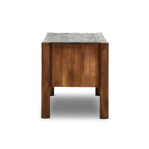 Ezri Desk - Carved Cocoa Oak