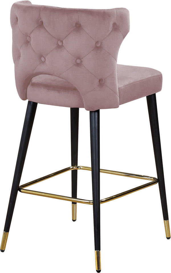 Allan Stool In Pink Velvet