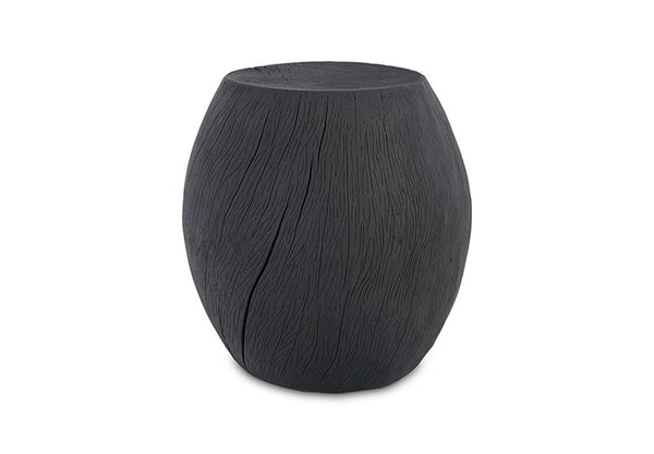 Charred Drum Stool, Resin 