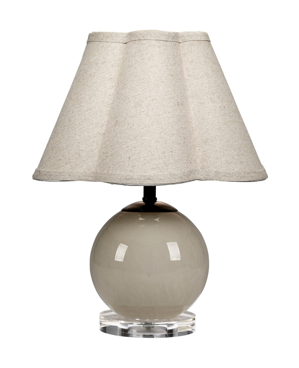 Dottie Blown Glass Table Lamp with Linen Shade, Taupe