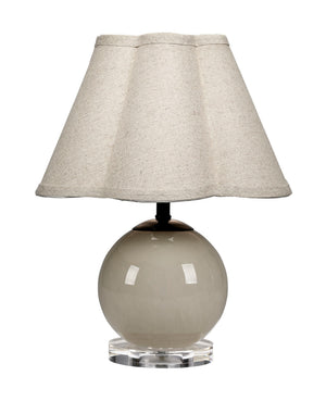Dottie Blown Glass Table Lamp with Linen Shade, Taupe