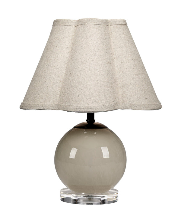 Dottie Blown Glass Table Lamp with Linen Shade, Taupe