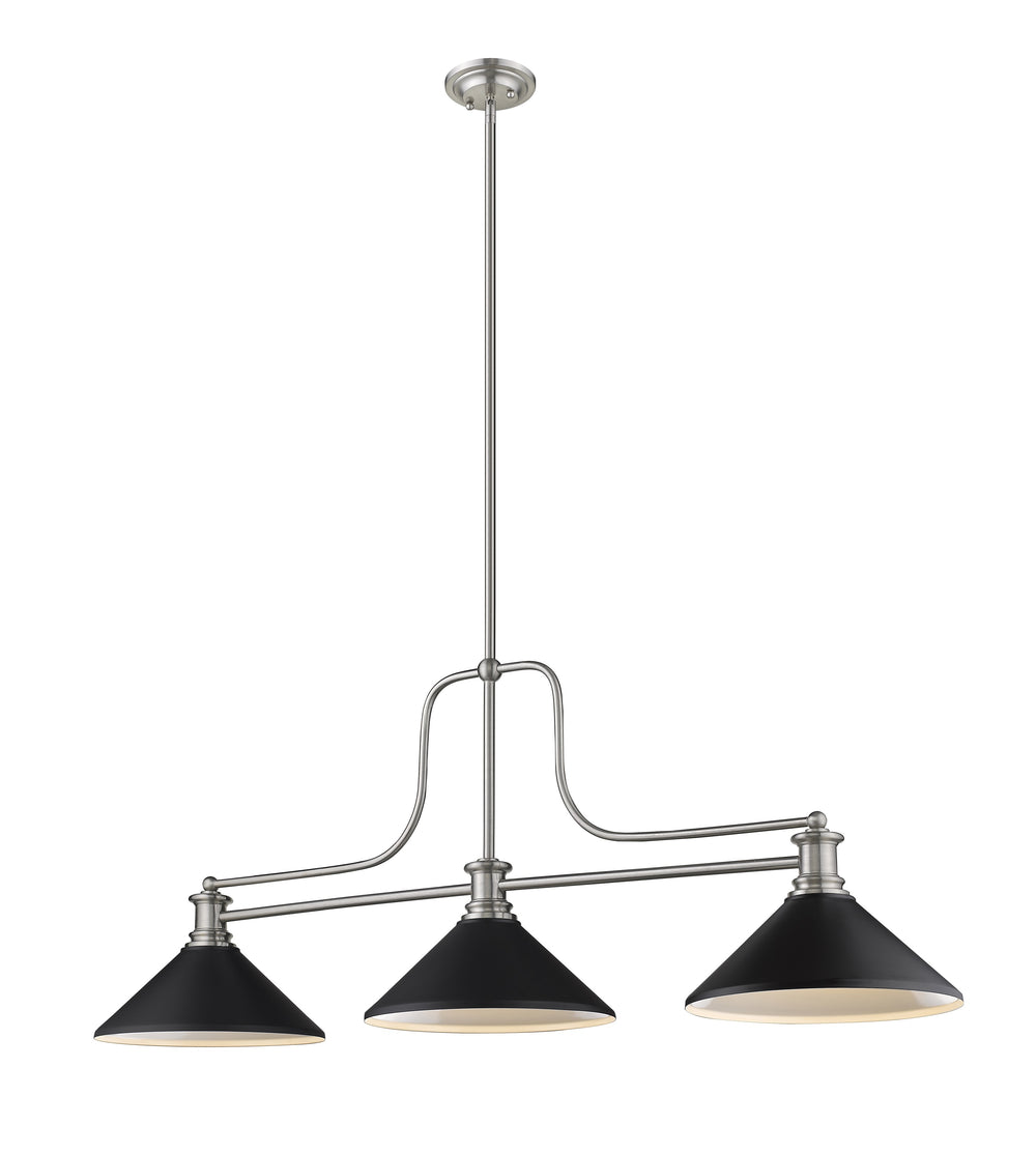 Melange 3 Light Chandelier in Brushed Nickel Finish