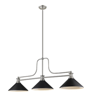 Melange 3 Light Chandelier in Brushed Nickel Finish