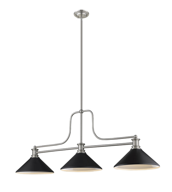 Melange 3 Light Chandelier in Brushed Nickel Finish