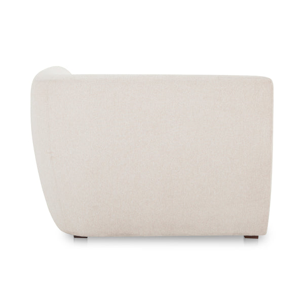 Amelia Corner Chair in Warm White Upholstery