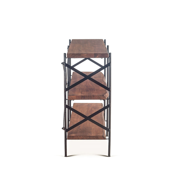 Organic Forge 56-Inch Horizontal Live Edge Bookshelf