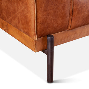 Portofino Leather Sofa Antique Ebony