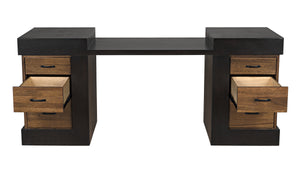 Bentley Dark Walnut and Ebony Executive Desk