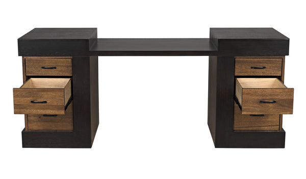 Bentley Dark Walnut and Ebony Executive Desk
