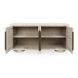 Tiber Solid Wood 4Dr Buffet in Cream Washed Finish