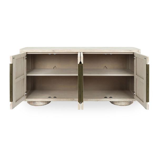 Tiber Solid Wood 4Dr Buffet in Cream Washed Finish