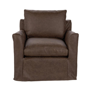 Cassiano Swivel Chair with Feather-Down Cushions - El Paso-Brown