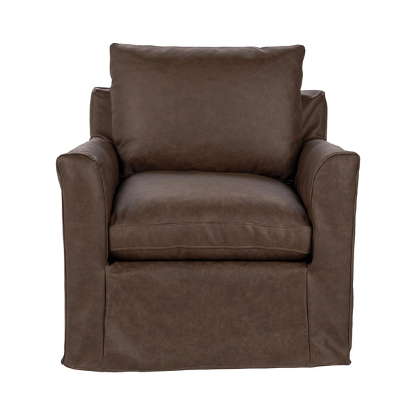 Cassiano Swivel Chair with Feather-Down Cushions - El Paso-Brown