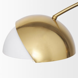 Cybill Brushed Brass w/ White Metal Shades 2-Light Chandelier
