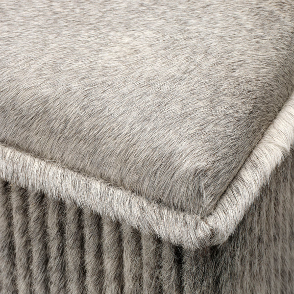 Easton Hide Ottoman, Grey