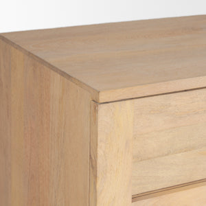 Suri Light Brown Wood w/ Glass Doors Sideboard