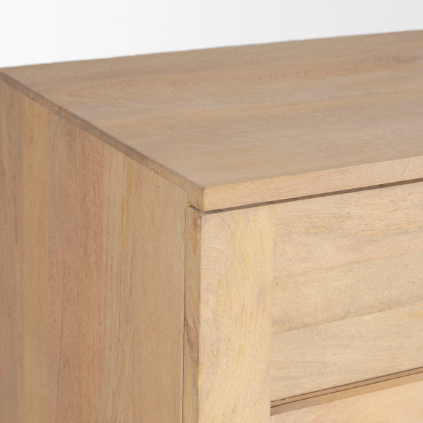 Suri Light Brown Wood w/ Glass Doors Sideboard