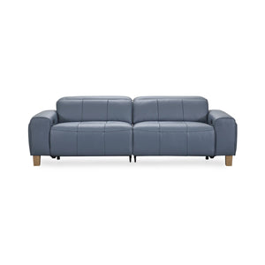 Alea Leather Power Recliner Sofa - Smoke Blue
