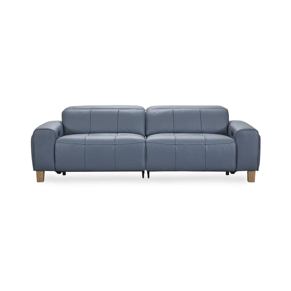 Alea Leather Power Recliner Sofa - Smoke Blue